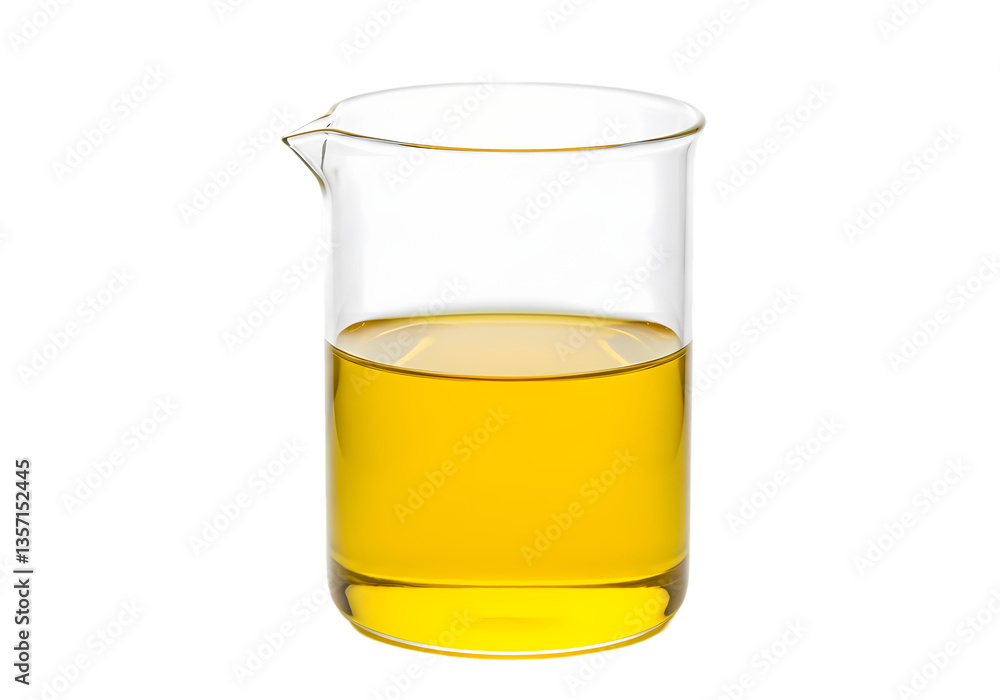 Yellow Liquid in Beaker isolated on transparent background Yellow Liquid in Beaker isolated on transparent background