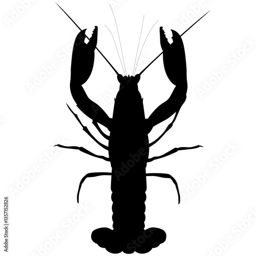 Lobster silhouette, sea animal, vector and illustration