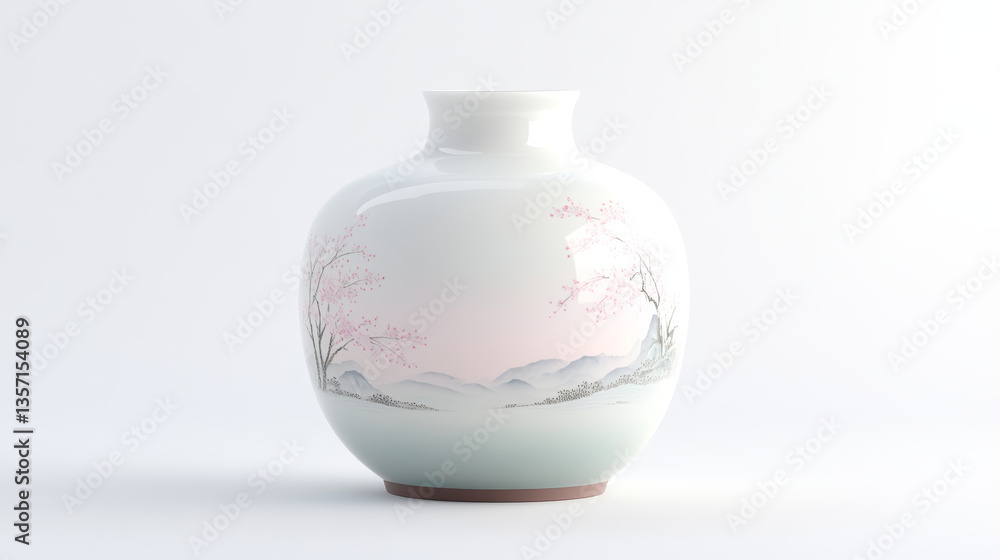 A vase with pink and green glaze A vase with pink and green glaze