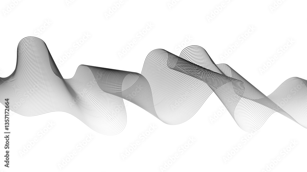 Fototapeta premium Abstract backdrop with grey wave gradient lines
