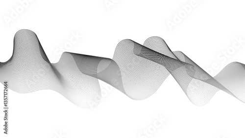 Abstract backdrop with grey wave gradient lines