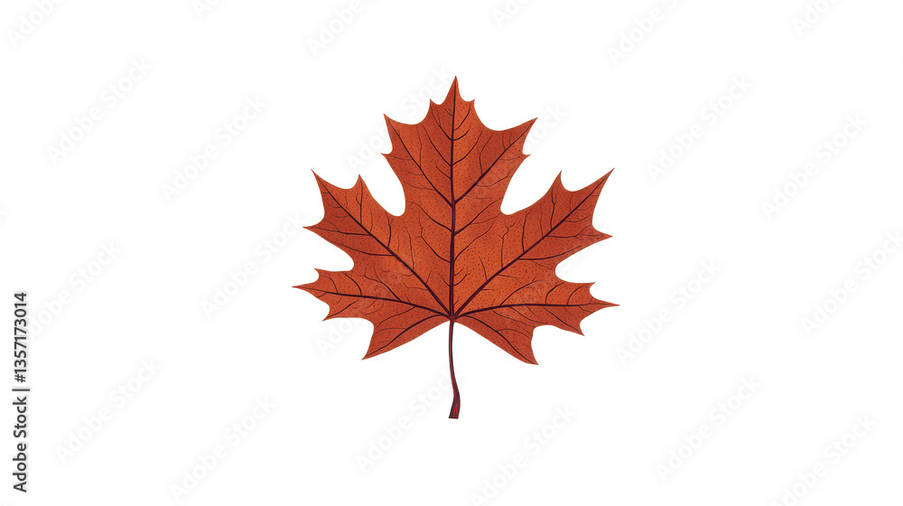 Illustrated Maple Leaf with Detailed Design, isolated on transparent background Illustrated Maple Leaf with Detailed Design, isolated on transparent background
