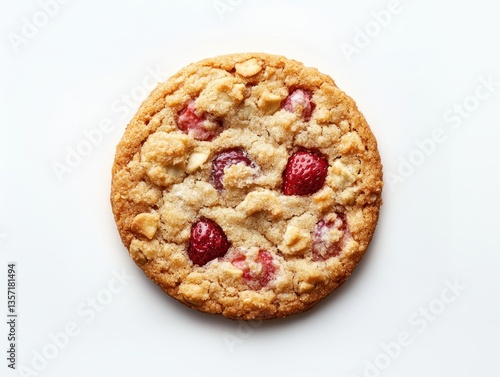homemade raspberry cookies, crumbl cookies on a white background