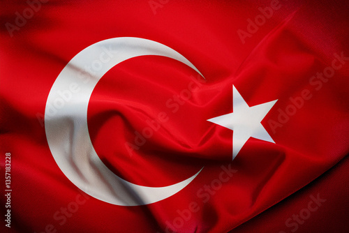 turkish national flag in the wind