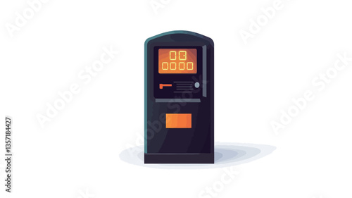 Close-up studio shot of a digital counter device against a white background. The device is black with rounded corners and features an orange button. The digital display shows the number "00.0000"