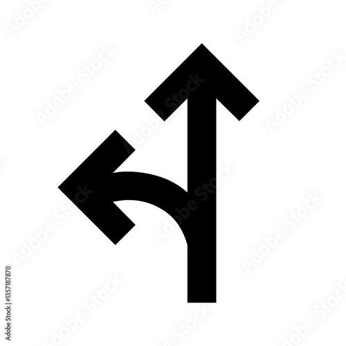 Left Fork Path Icon