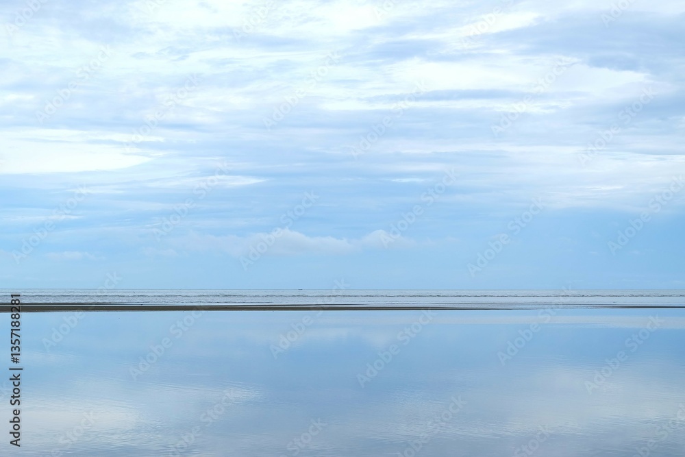 sea reflecting sky, sky reflection on the sea sea reflecting sky, sky reflection on the sea