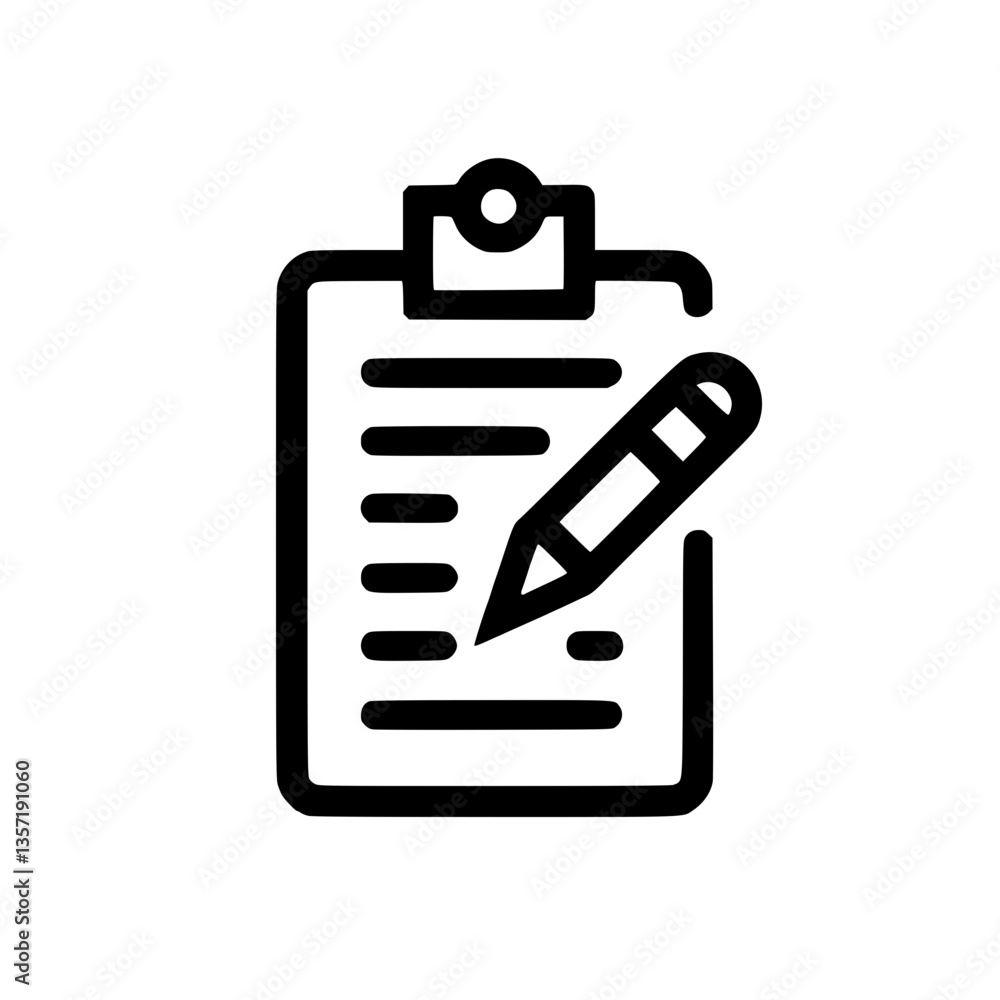 Task list icon with pencil for taking notes in professional design Task list icon with pencil for taking notes in professional design