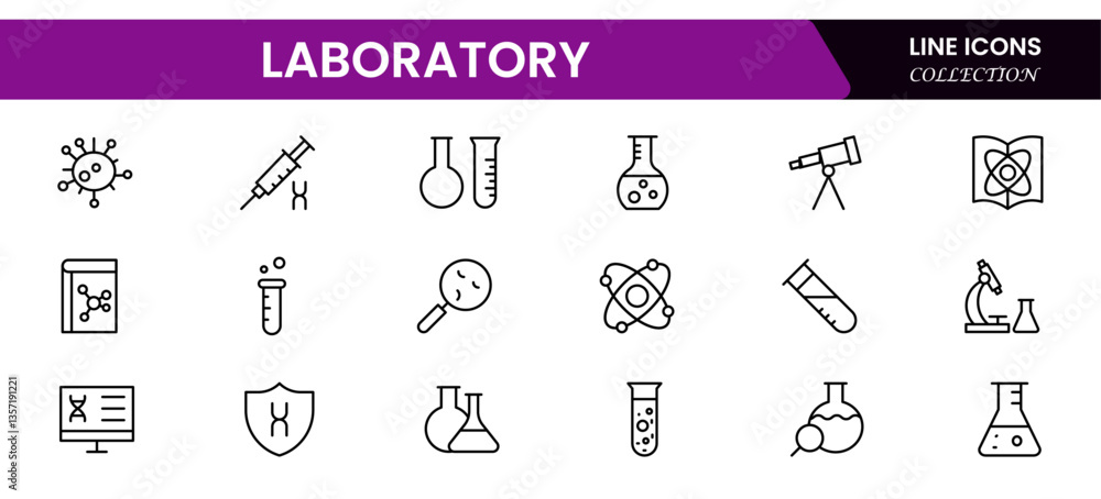 Naklejka premium laboratory, research, scientist, experiment, lab, science, chemical, toxic, microscope, Vector illustration