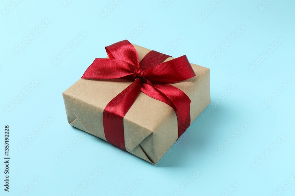 Beautiful gift box on color background Beautiful gift box on color background
