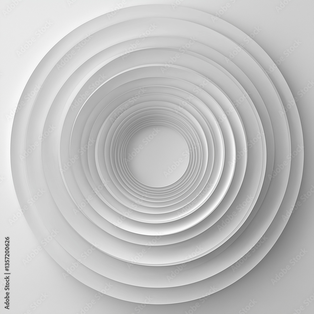 Realistic white geometric background with concentric circular patterns
Realistic white geometric background with concentric circular patterns