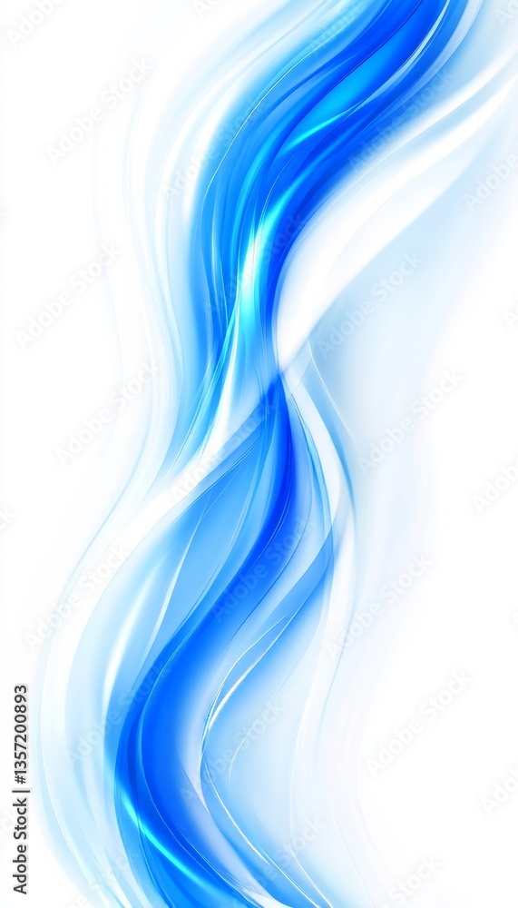 Fototapeta premium Abstract Blue and White Wavy Lines Representing Health and Vitality on White Background
