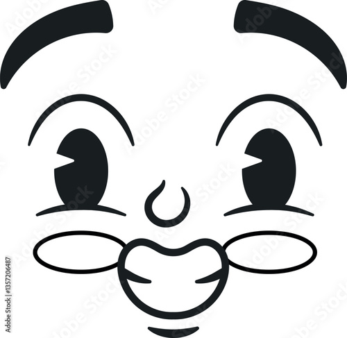 Happy smiling doodle facial emotion