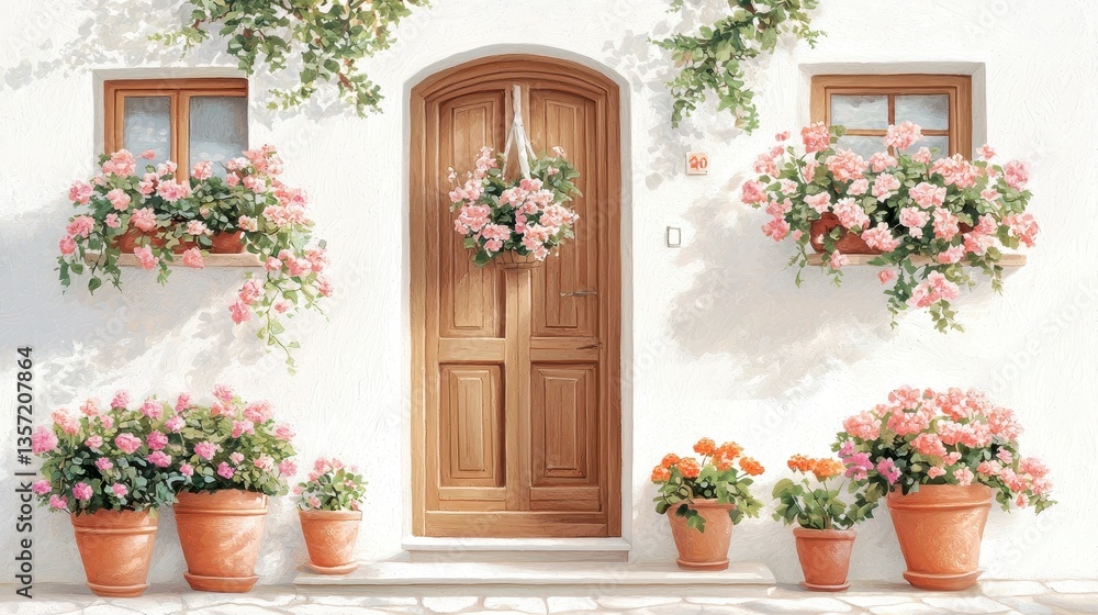 Fototapeta premium Floral Adorned Home Facade
