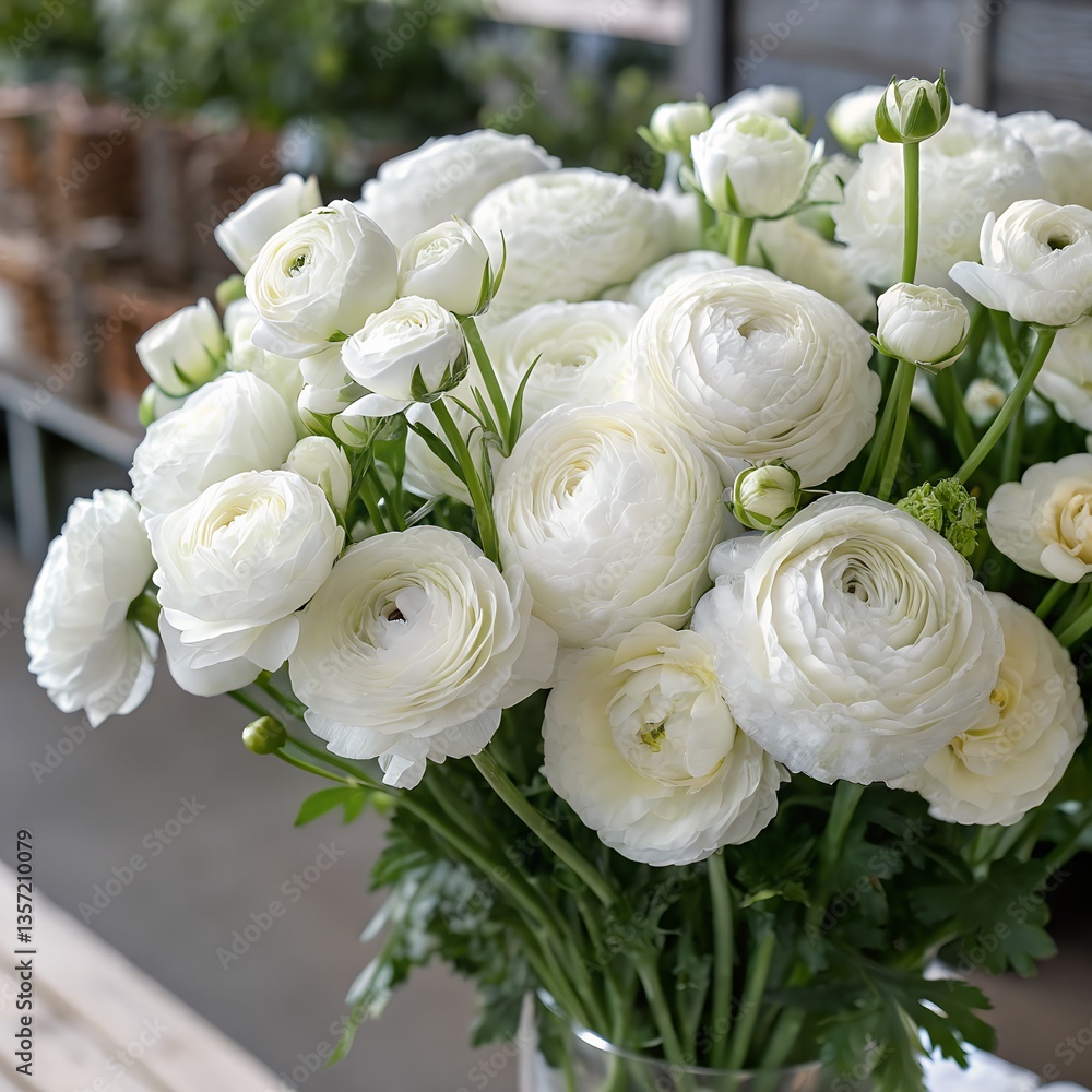 Obraz premium huge bouquet of white ranunculus