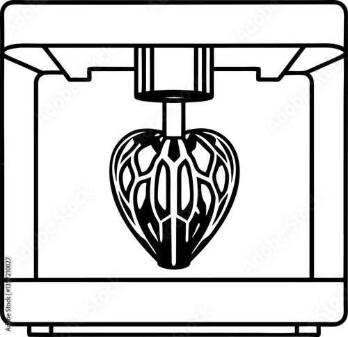 printing machine creating artistic heart shaped object additive manufacturing technology in action