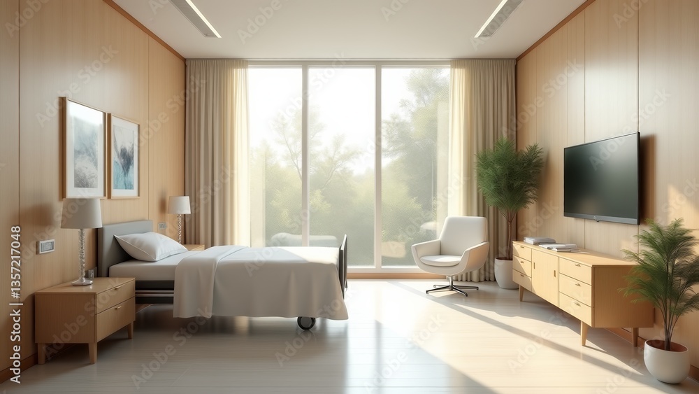 Fototapeta premium Bright Hospital Room With Window View