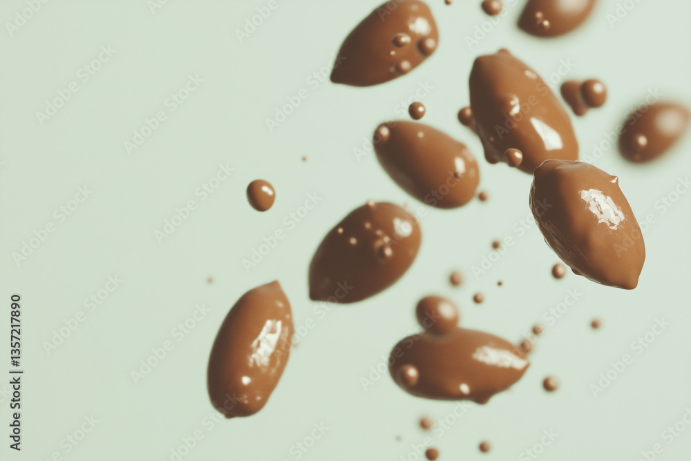 Almond Shower: Captured mid-air, a delightful cascade of almonds floats against a soft backdrop, portraying a symphony of textures and forms. Almond Shower: Captured mid-air, a delightful cascade of almonds floats against a soft backdrop, portraying a symphony of textures and forms.