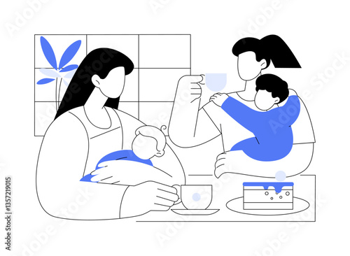 Moms meeting isolated cartoon vector illustrations.