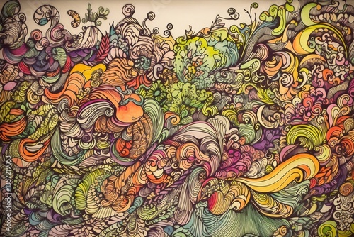 A kaleidoscope of fantasy patterns. An abstract symphony of colors. Generative AI