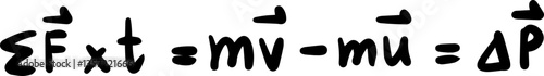 momentum Physics formulas handwritten illustration