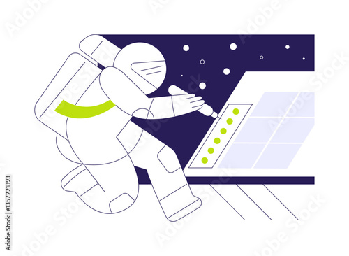 Work in open space abstract concept vector illustration.
