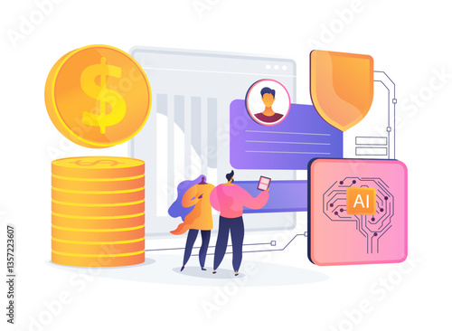 AI-Streamlined Claims Processing abstract concept vector illustration.