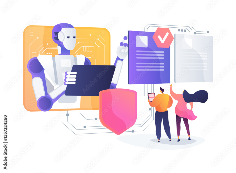 AI-Supported Customer Retention abstract concept vector illustration. AI-Supported Customer Retention abstract concept vector illustration.