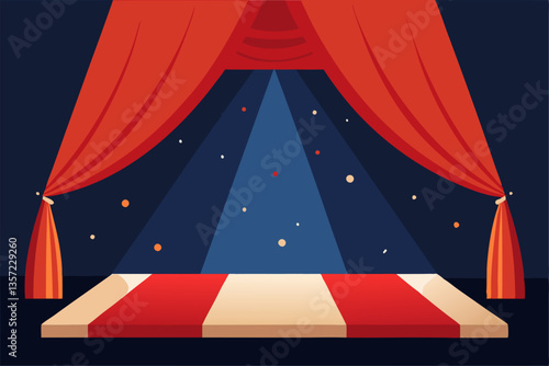 circus tent on stage with lights