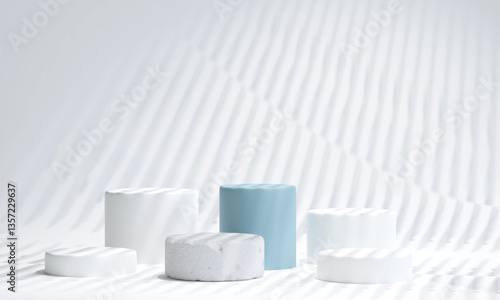 Minimal product placement. podium display for product presentation. 3d illustration.