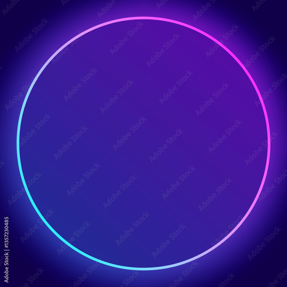 Fototapeta premium Neon frame for your design in blue and pink colors