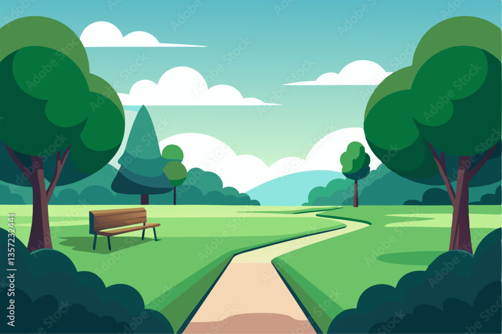 summer landscape with trees summer landscape with trees