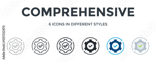 Comprehensive Icon In Different Style Vector Illustration. Designed In Thin Line, Regular Line, Bold Line, Glyph, Color Fill, And Flat Style Can Be Used For Web
