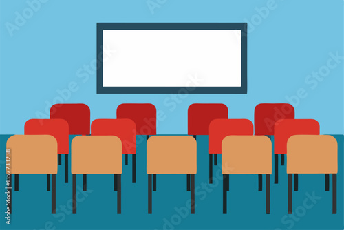 cinema auditorium with red chairs