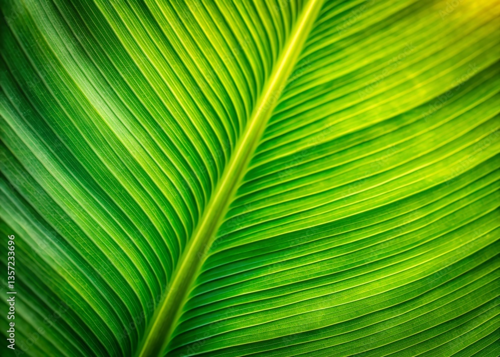 Macro Photography of Lush Green Banana Leaf Texture - Natural Background Macro Photography of Lush Green Banana Leaf Texture - Natural Background
