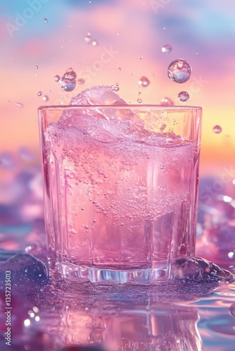 Vibrant pink drink at sunset collagen peptides