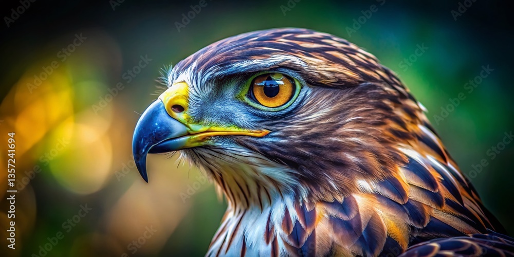 Obraz premium Majestic Hawk Logo Design: Fierce Bird of Prey Portrait Photography