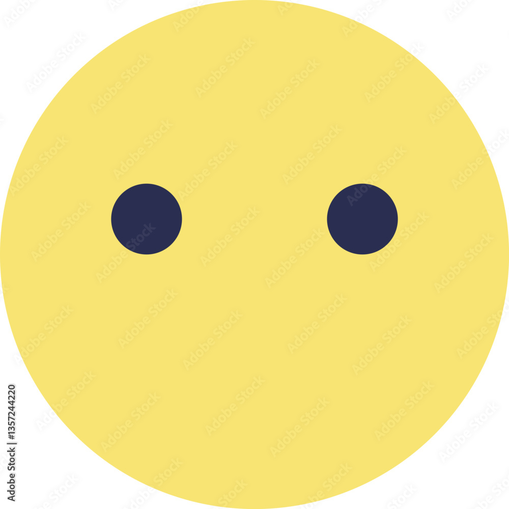 Fototapeta premium Face Without Mouth Emoji Flat Icon