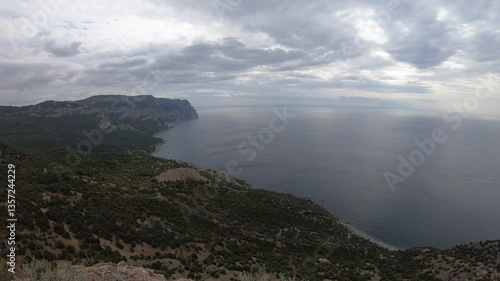 Timelapse view of Cape Aya from the mountain top