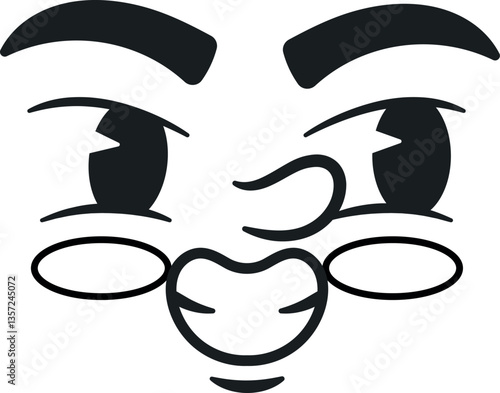 Angry facial emotion cute face