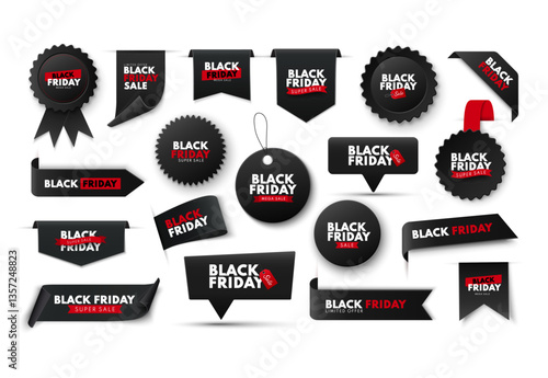 Black Friday sale Vector Tag for Exclusive Deals, black friday discount offer badges and labels design 