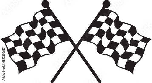 double crossed checkered racing flag NASCAR racing flag sports finish line flag eps vector file