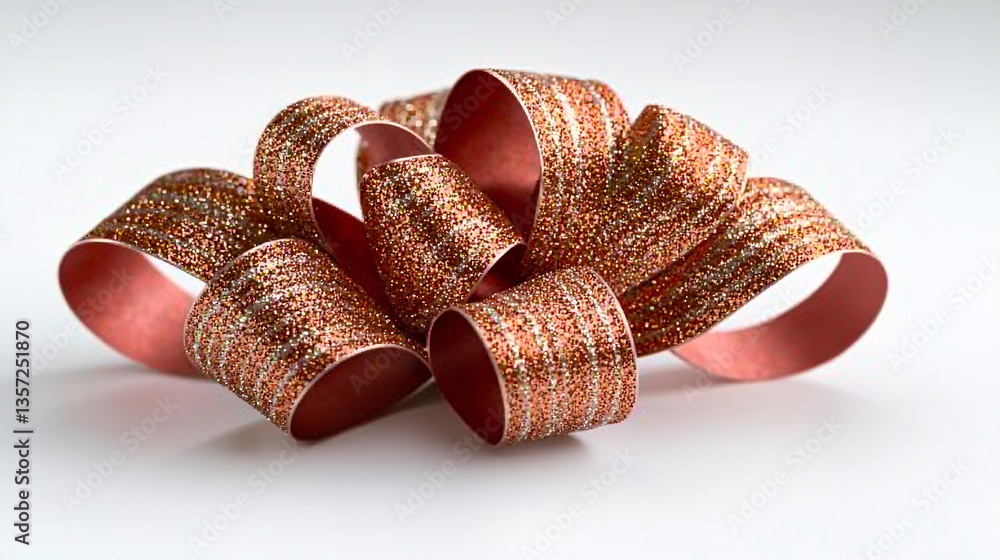 Naklejka premium Glittery Copper Ribbons for Festive Celebrations and Decorations