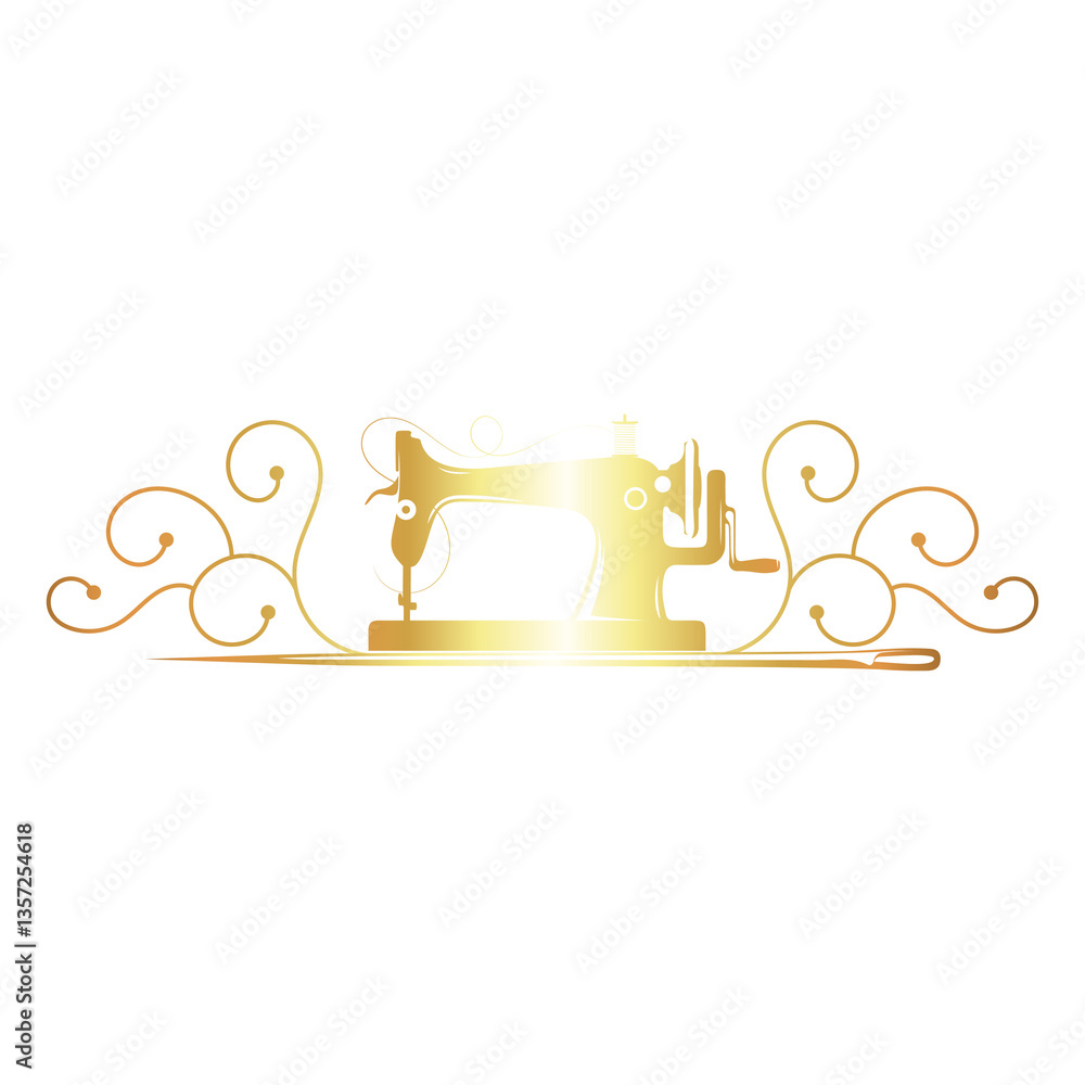 Gold sewing machine and pattern design Gold sewing machine and pattern design