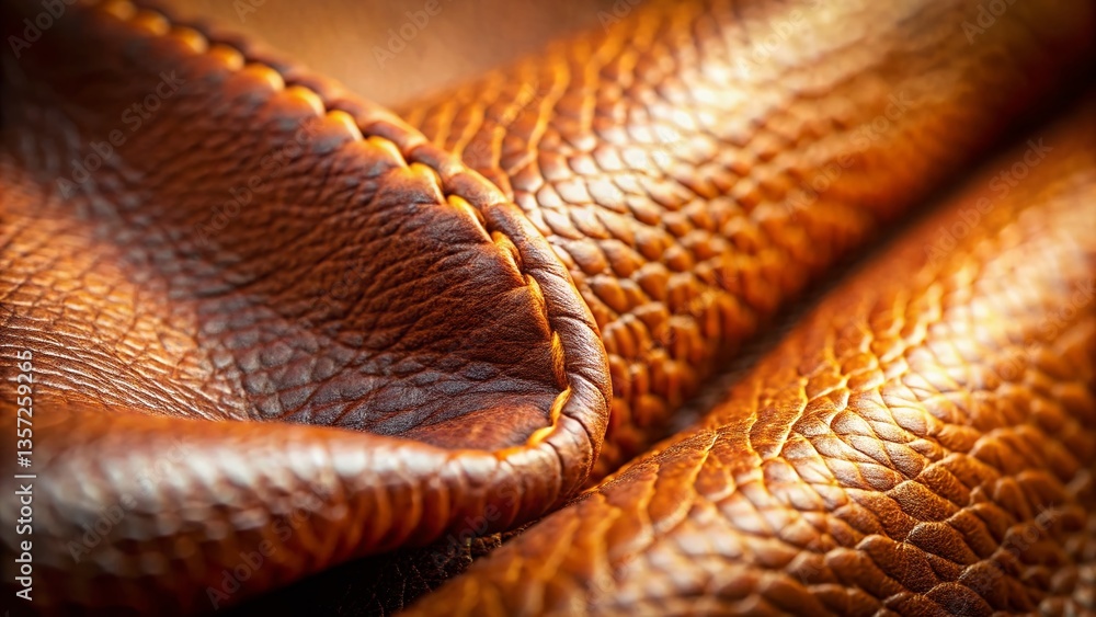 Miniature World of Brown Leather Textures: Close-Up Tilt-Shift Photography Miniature World of Brown Leather Textures: Close-Up Tilt-Shift Photography