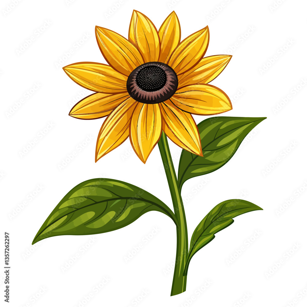 Fototapeta premium Black eyed susan isolated white background 