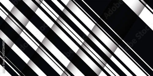 Black and white pattern with slanted straight lines. Elegant background for web banners, websites, screensavers, presentation covers. Vector illustration