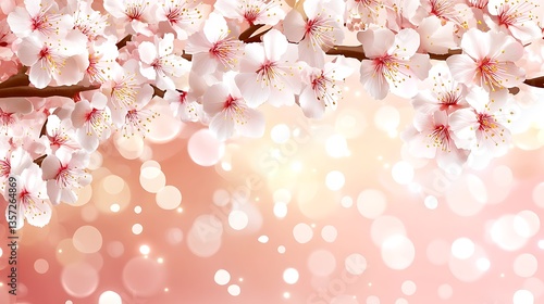 Wallpaper Mural Spring Blossoms with Peach Branch, and Soft Background. Torontodigital.ca