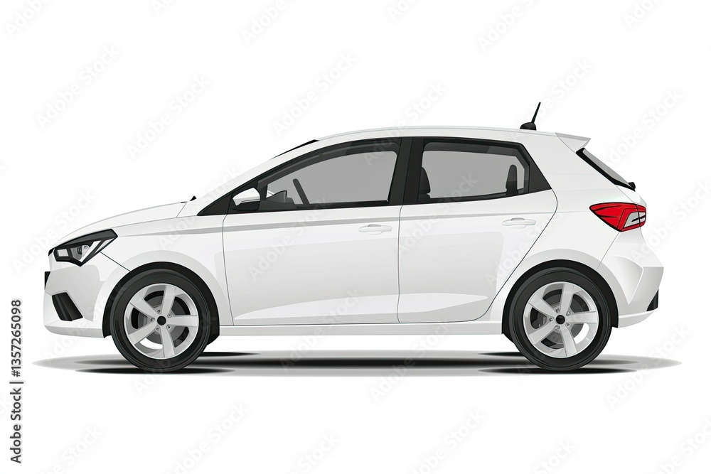 White Hatchback Car Isolated on White Vectorwhite Hatchback Car Isolated on White Vector White Hatchback Car Isolated on White Vectorwhite Hatchback Car Isolated on White Vector