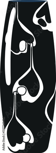 Black-and-white elegant vase vector illustration